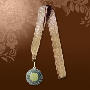 Медаль комплект бронза 50 мм (диск+кругляш 25мм+лента)